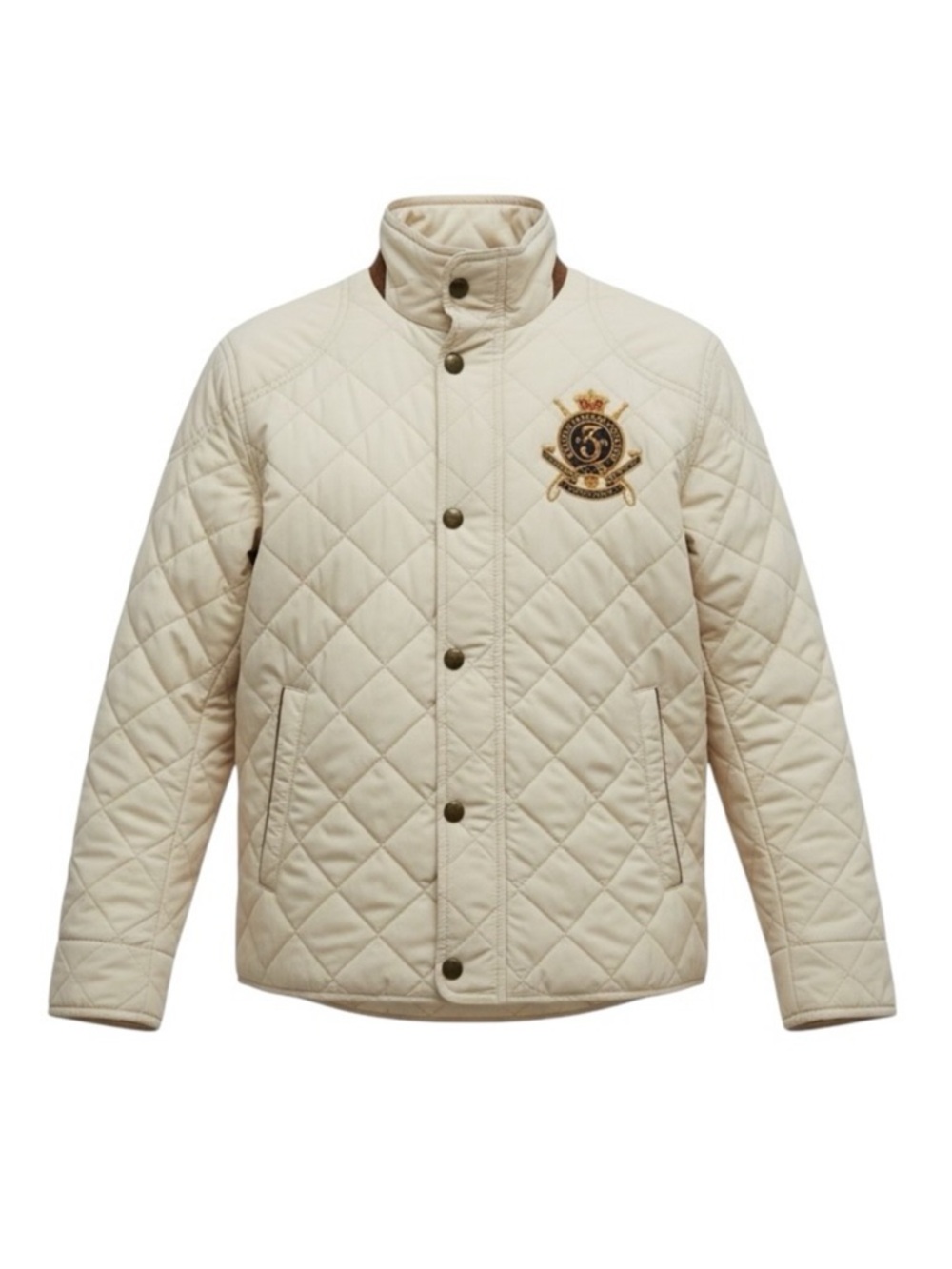 Ralph Lauren Sport Quilted Jacket Equestrian Country Riders Jockey Club XL Ivory